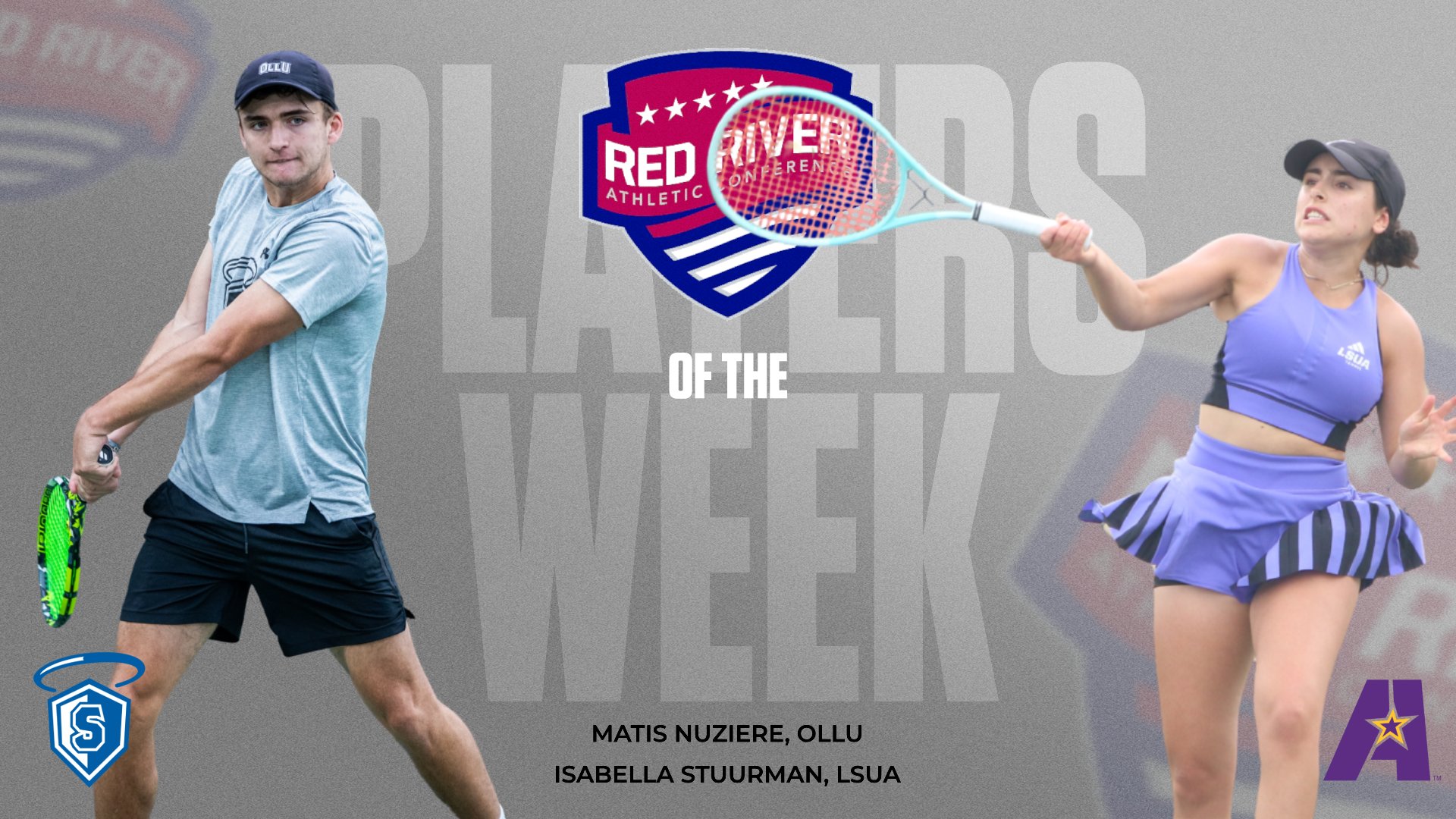OLLU's Nuziere, LSUA's Stuurman capture first RRAC Men's and Women's Tennis Players of the Week