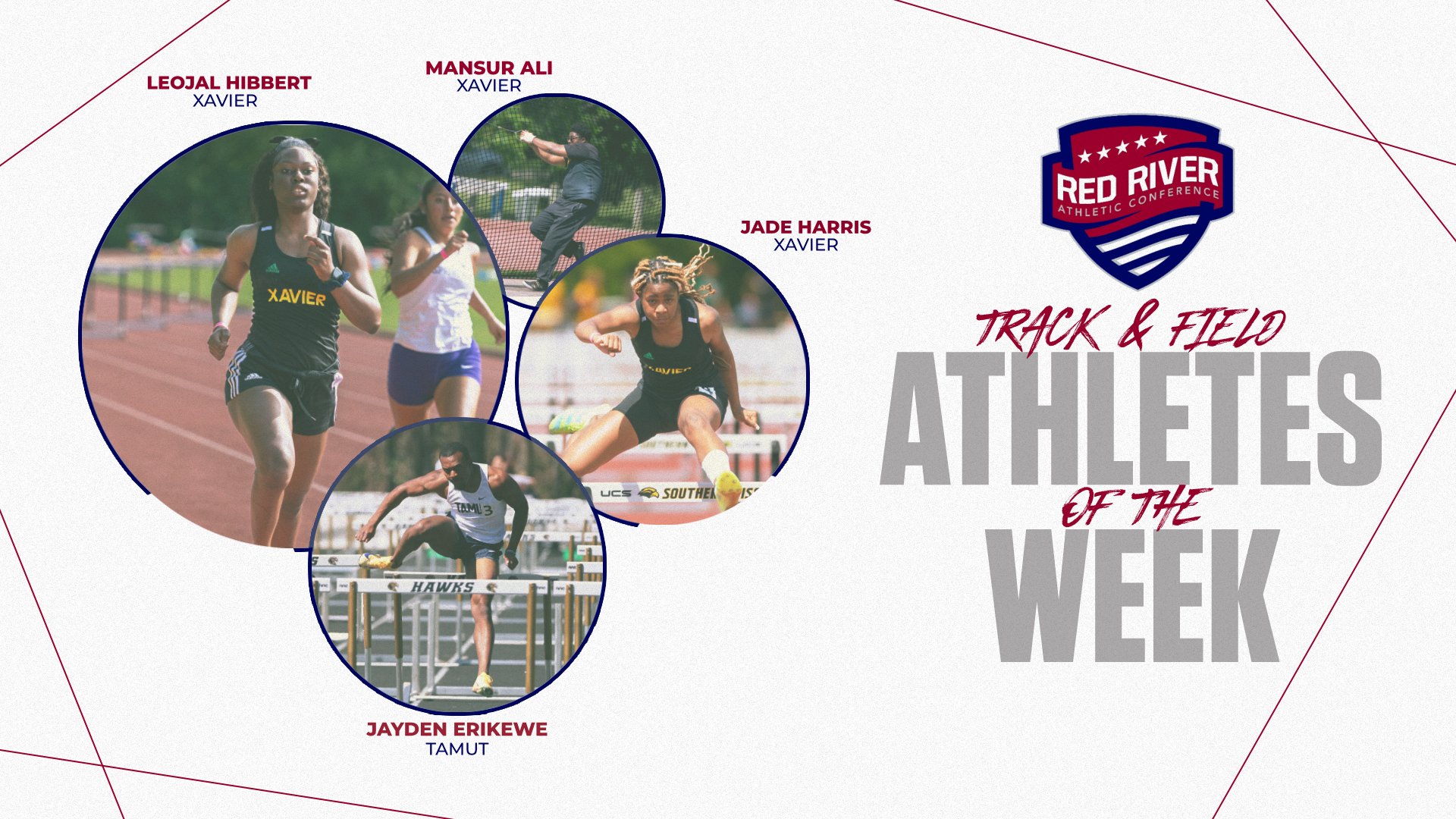 Three from Xavier and one from Texarkana earn this week's RRAC Track and Field awards